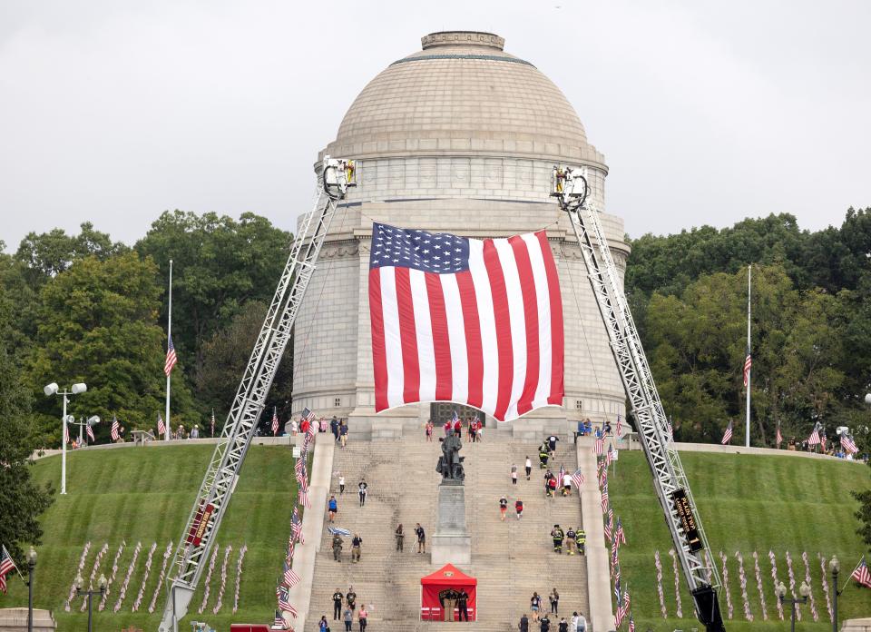 Hundreds participated in Monday's 9/11 Memorial Stair Climb at the McKinley National Memorial. The Canton Fire Department sponsored the fourth annual event.