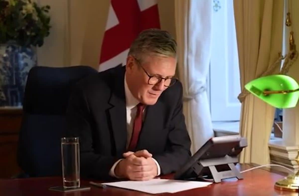 Sir Keir Starmer speaks by phone to President Joe Biden after becoming prime minister following last week’s UK general election (supplied)