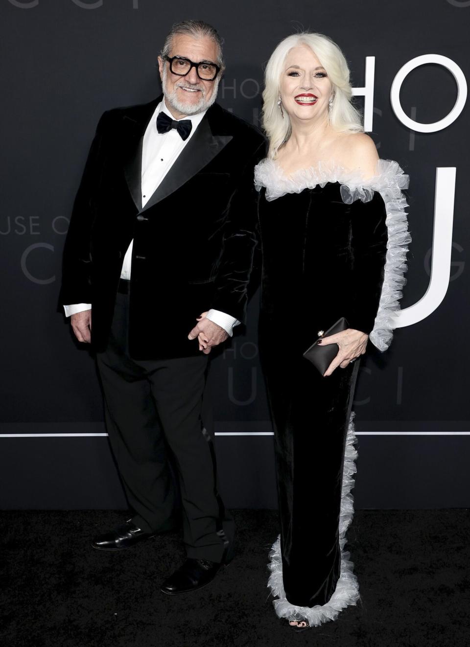 Joe Germanotta and Cynthia Germanotta attend the "House Of Gucci" New York Premiere at Jazz at Lincoln Center on November 16, 2021 in New York City.