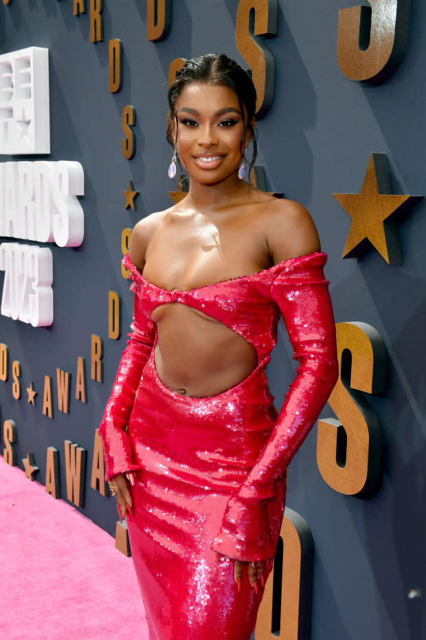 LOS ANGELES, CALIFORNIA - JUNE 25: Coco Jones attends the BET Awards 2023 at Microsoft Theater on June 25, 2023 in Los Angeles, California. (Photo by Paras Griffin/Getty Images for BET)<p><a href="https://www.gettyimages.com/detail/1501979182" rel="nofollow noopener" target="_blank" data-ylk="slk:Paras Griffin/Getty Images;elm:context_link;itc:0;sec:content-canvas" class="link ">Paras Griffin/Getty Images</a></p>