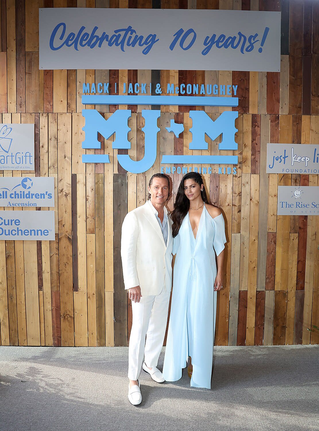 AUSTIN, TEXAS - APRIL 28: Matthew McConaughey (L) and Camila Alves McConaughey attend the 10th Annual Mack, Jack &amp; McConaughey Gala at ACL Live on April 28, 2022 in Austin, Texas. (Photo by Gary Miller/Getty Images)