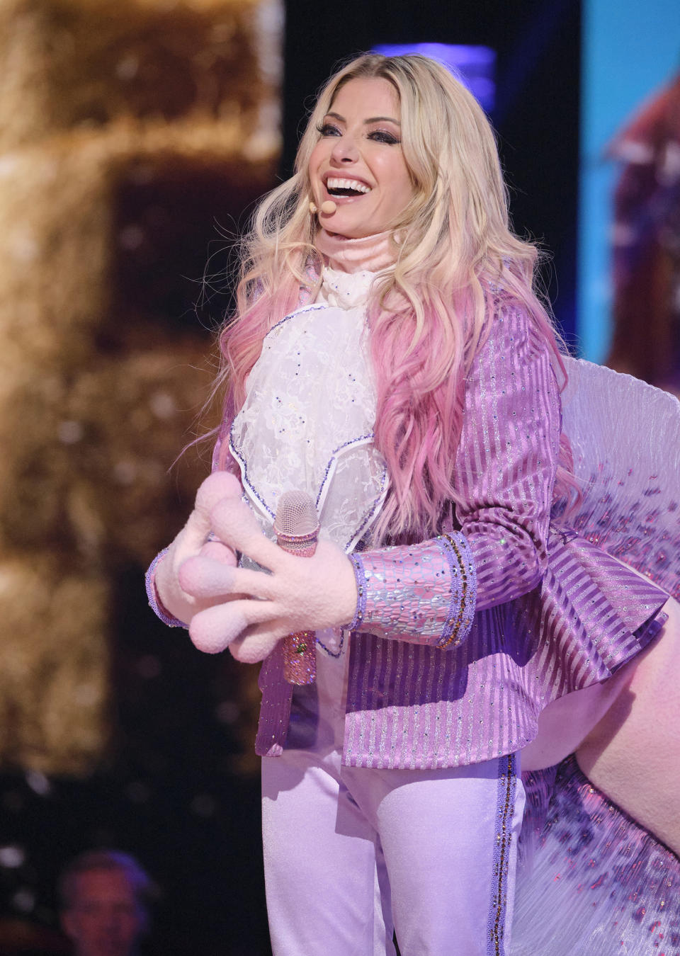 Alexa Bliss in the “80s Night” episode of The Masked Singer. (Michael Becker / FOX)