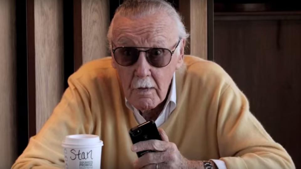 Even Stan Lee is surprised to see Spider-Man in his local coffee shop (credit: Sony)