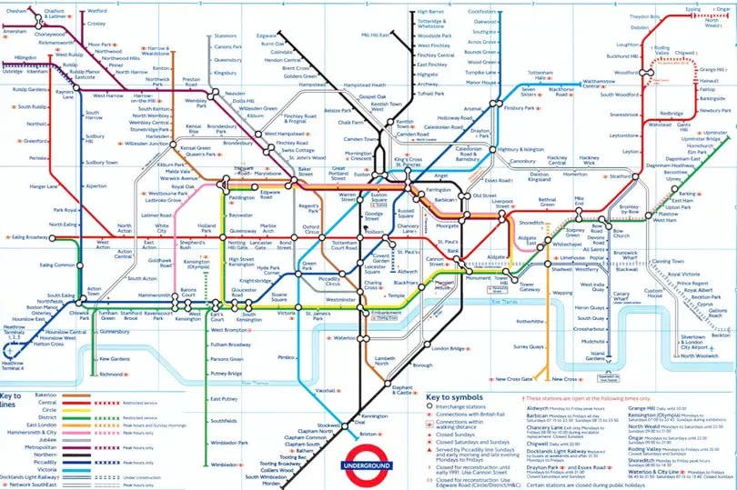 Looking at the 1990 Tube map is quite sobering as so much has changed -Credit:TfL