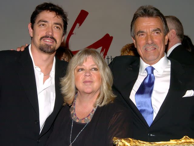 <p>Mark Sullivan/WireImage</p> Christian Gudegast, Gale Gudegast and Eric Braeden.