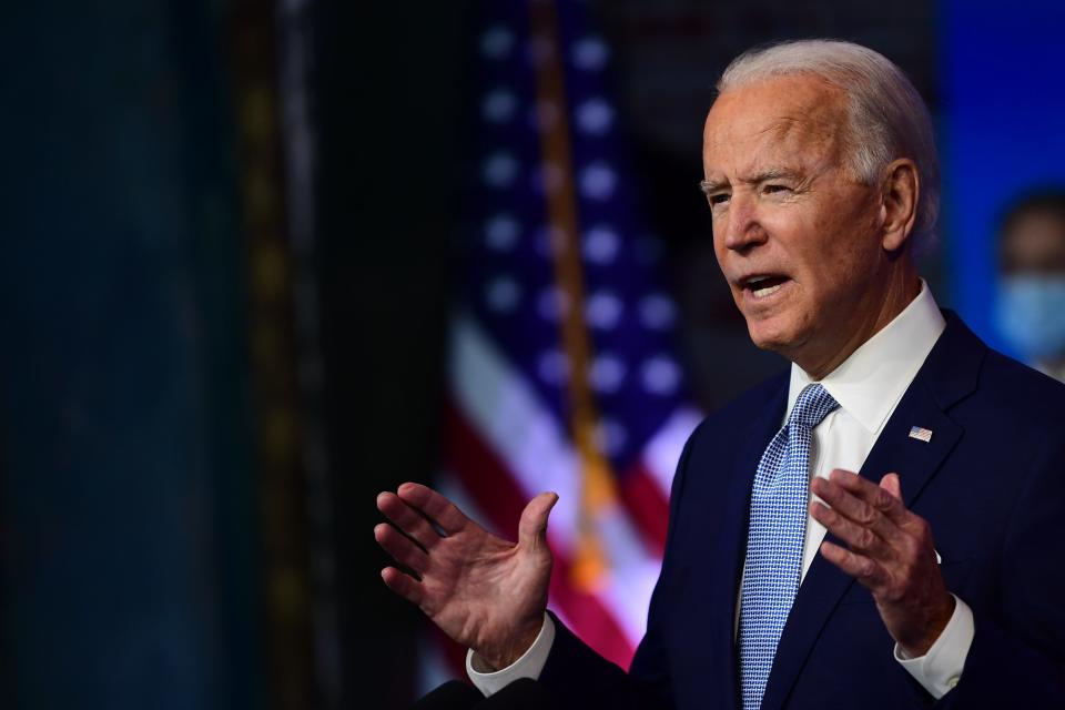 President-elect Joe Biden on Nov. 24, 2020 in Wilmington, Delaware.