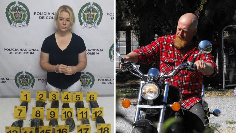 Adelaide father Stuart Sainsbury distanced himself from his daughter's Colombia drug arrest. Source: AP & Facebook