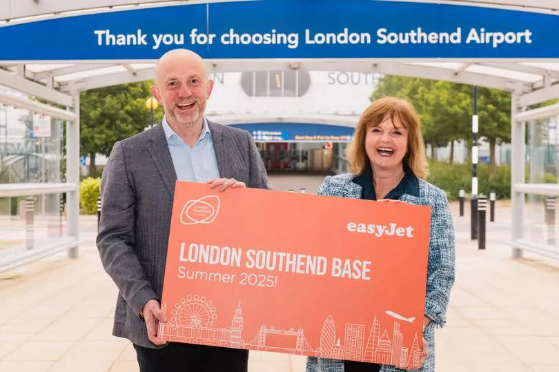 Southend Airport CEO John Upton and easyJet UK Country Manager Ali Gayward have announced six new easyJet flight routes to Europe and Africa for 2025