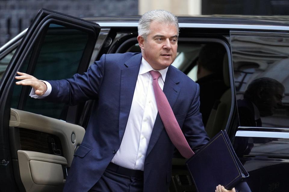 Justice Secretary Brandon Lewis arrives in Downing Street (PA)