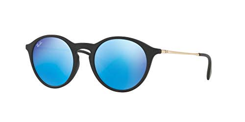 3) Non-Polarized Sunglasses, Rubber Black / Mirror Blue