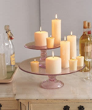 Cake Stand as Candle Holder