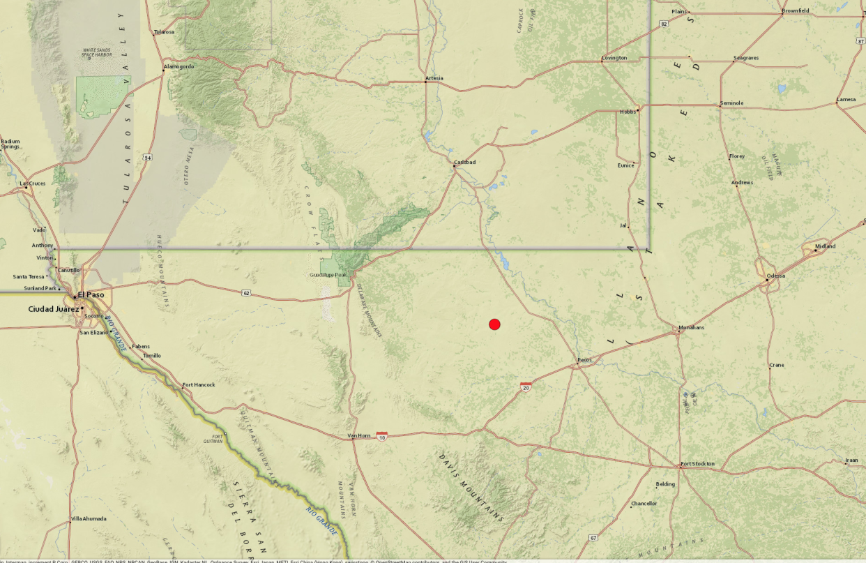 The U.S. Geological Survey reported a 5.3 earthquake northwest of Pecos at 3:32 pm.m CST on Wednesday, Nov. 16.