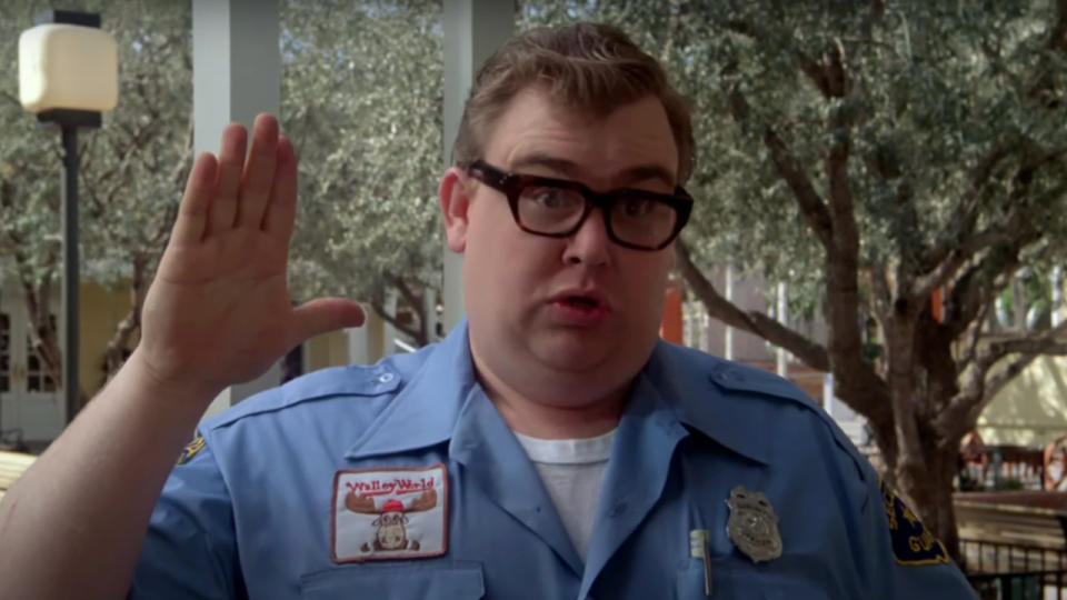 John Candy stands guard at Wally World in National Lampoon's Vacation.