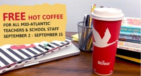 Wawa is offering free coffee to teachers and school administrators throughout the Mid-Atlantic region. The giveaway runs from Labor Day through September 15.