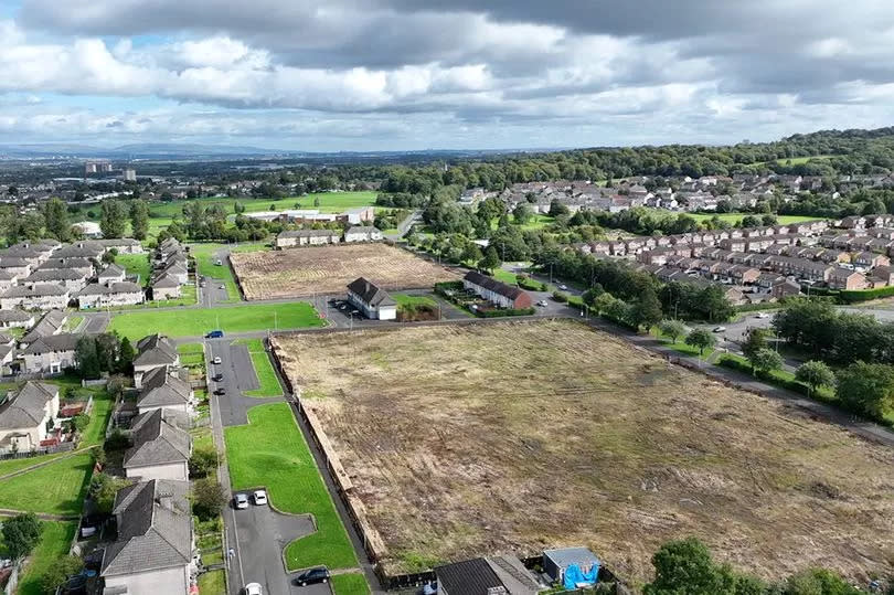 Aerial photo of the site at Howwood Road area of Johnstone