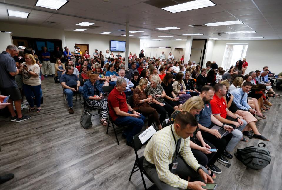 About 150 people were in attendance of a Nixa School Board meeting where the board voted to ban two books, "Fun Home: A Family Tragicomic" and "All Boys Aren't Blue: A Memoir-Manifesto" as well as restrict access to a third book, "Homegoing" on Thursday, May 12, 2022.
