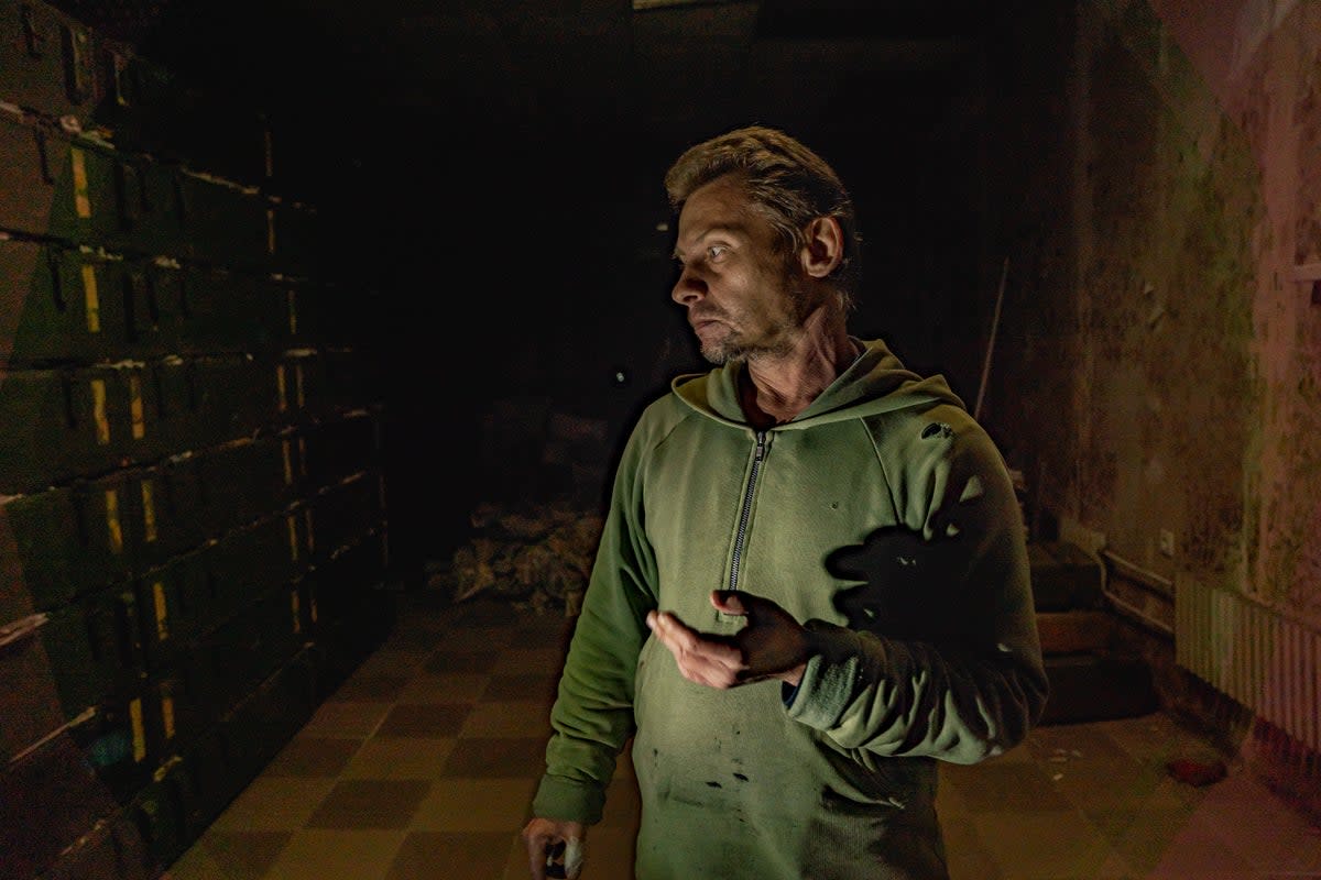 Dymtro explains how was held and beaten in this underground interrogation room in Balakiya  (Bel Trew)