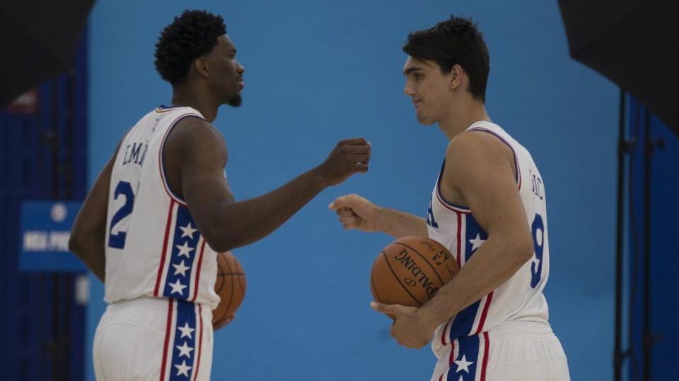 Joel Embiid embraced Dario Saric’s Rookie of the Year campaign. (Getty Images)