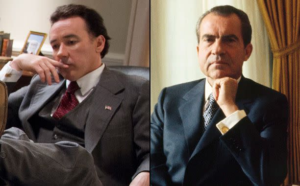 Anne Marie Fox/The Weinstein Company; Don Carl Steffen/Gamma-Rapho via Getty Images John Cusack in 'The Butler'; Richard Nixon