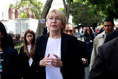 Venezuela's chief prosecutor Luisa Ortega Diaz leaves Venezuela's National Assembly after a session in Caracas, Venezuela July 3, 2017. REUTERS/Marco Bello