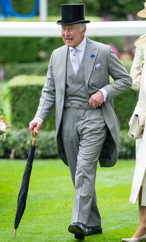 <p>Samir Hussein/WireImage</p> King Charles attends Royal Ascot 2023