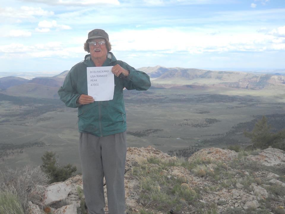 Robert Packard celebrates his 7,000the U.S. summit on May 21, 2021 at Wild Mountain in Colorado.