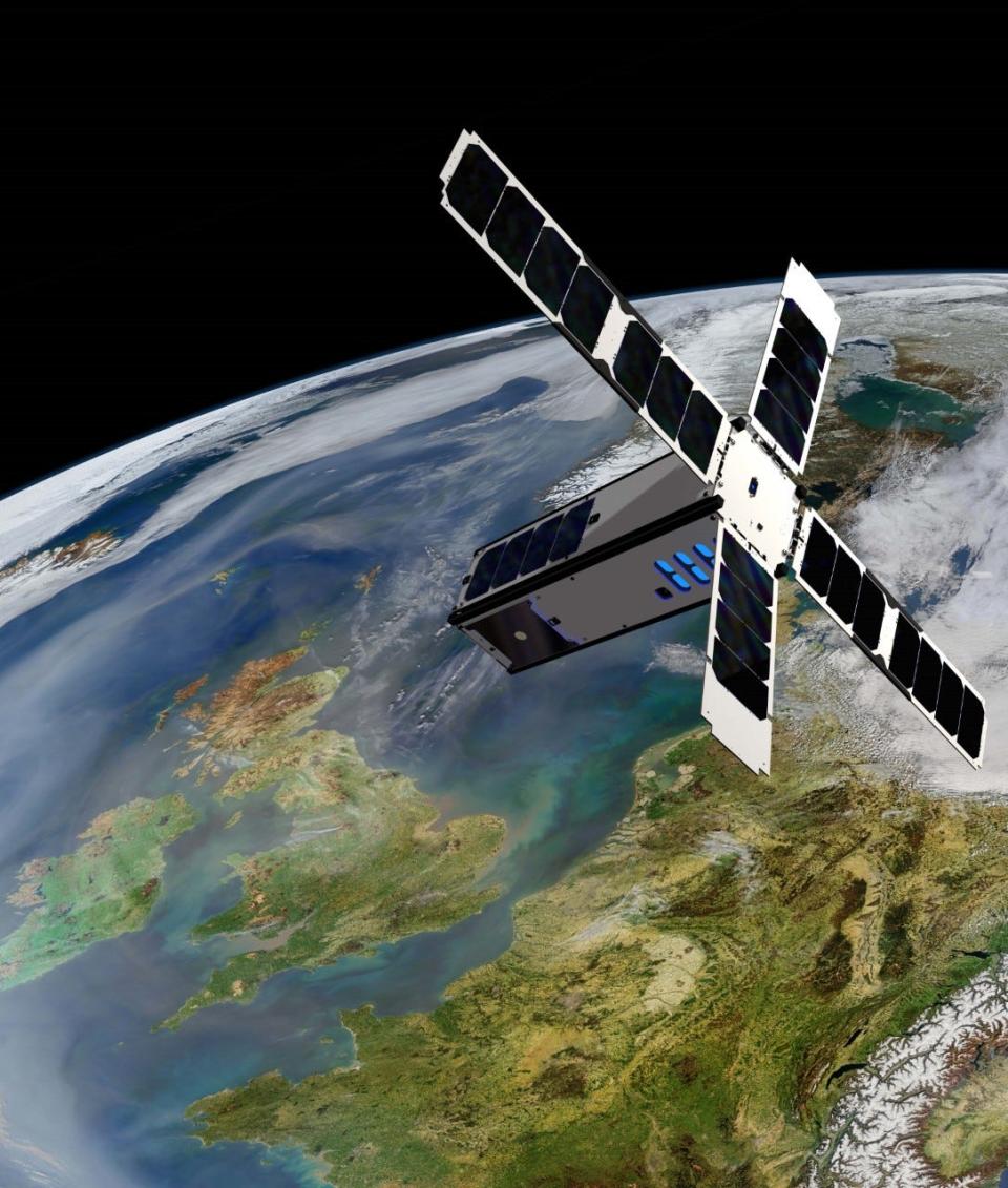 A rendering of Seahawk-1, a satellite owned by the University of North Carolina at Wilmington. It's been just over a year since the satellite began sending data back to Earth.