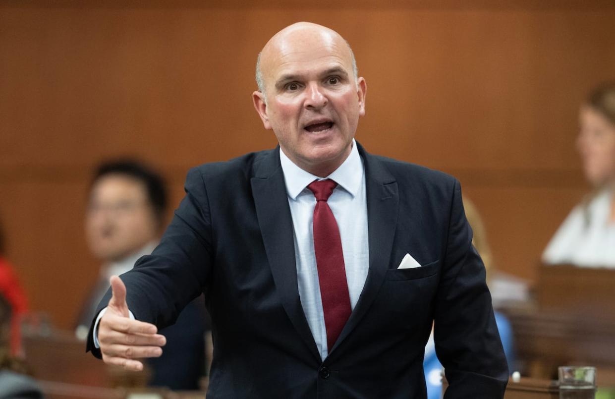 Employment, Workforce Development and Official Languages Minister Randy Boissonnault rises during question period on September 28, 2023 in Ottawa. (Adrian Wyld/The Canadian Press - image credit)