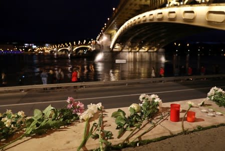 Ship accident on the Danube river in Budapest