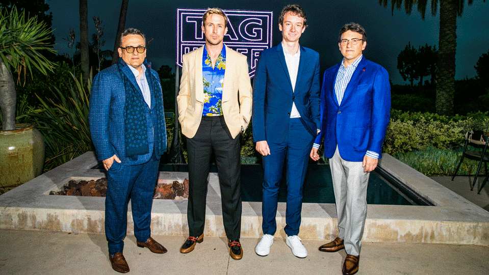 Joe Russo, Ryan Gosling, Frédéric Arnault, and Anthony Russo - Credit: Tag Heuer