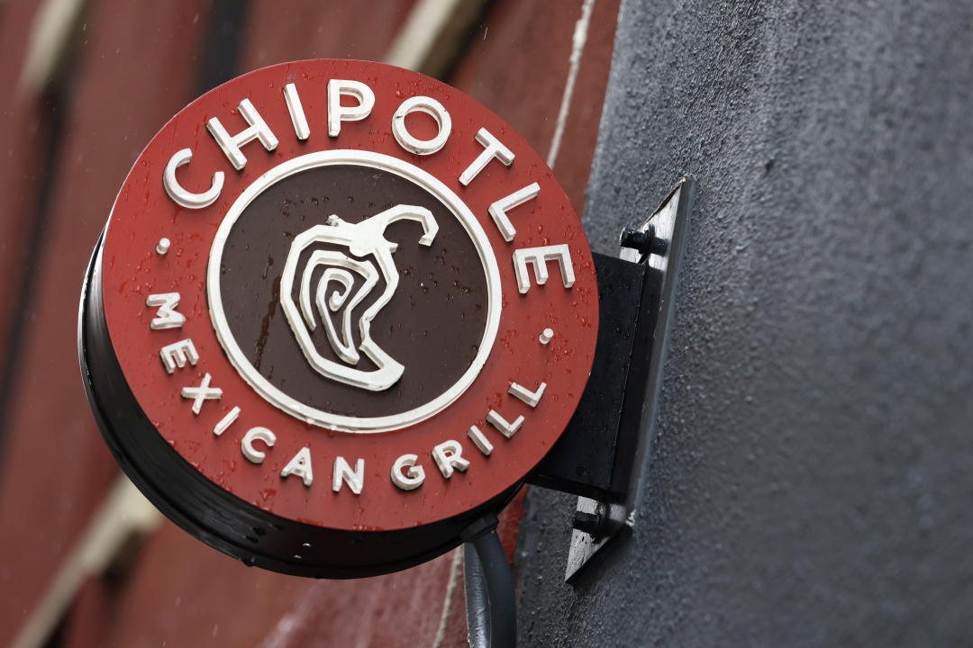 The logo of Chipotle is seen on one of their restaurants in Manhattan, New York City, U.S., February 7, 2022. REUTERS/Andrew Kelly