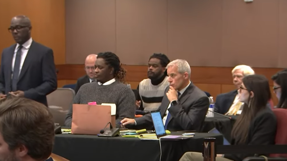 <div>Brian Steel and Young Thug in Fulton County courtroom on June 10, 2024.</div>