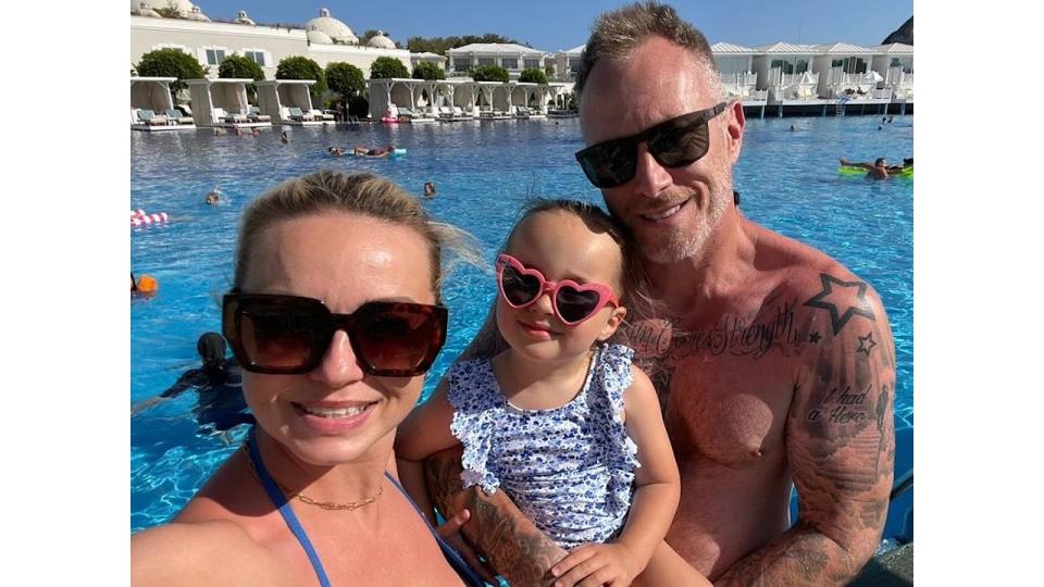 Ola and James Jordan on holiday with daughter Ella