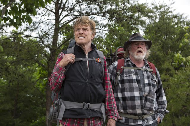 <p>Route One/Wildwood Enterprises/Kobal/Shutterstock</p> Robert Redford and Nick Nolte in 'A Walk In The Woods'