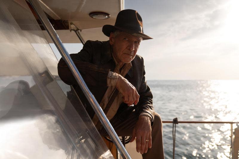 哈里遜福特拍攝時已經79歲，如今《印第安納瓊斯：命運輪盤》上映時滿80歲了。（迪士尼提供）