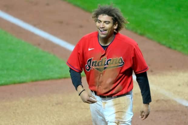 Josh Naylor's love for the competition of baseball has never wavered since he was kid playing on the baseball fields in his hometown of Mississauga, one he brings to the Major Leagues in his role with the Cleveland team. (USA TODAY Sports - image credit)