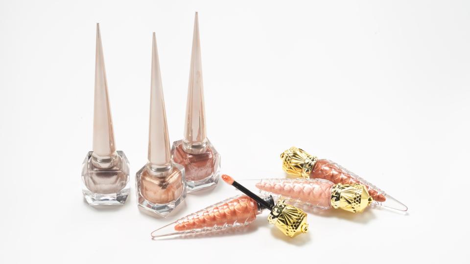 The Christian Louboutin Metalinudes collection launches today with three sparkly new shades of nail polish and lip gloss.