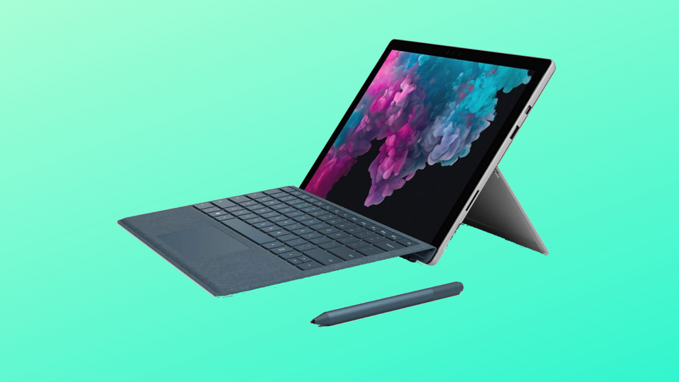 Microsoft Surface Pro 6 on green background. (Photo: Walmart)