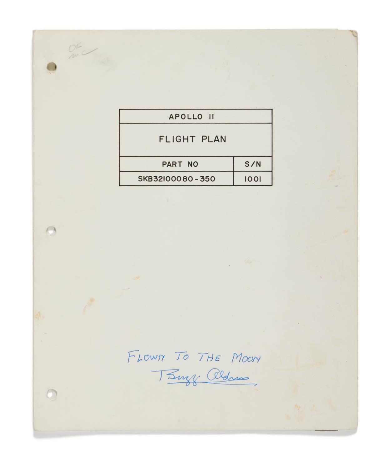 Other notable prices achieved during the sale included the Apollo 11 Summary Flight Plan (Sotheby’s/PA)