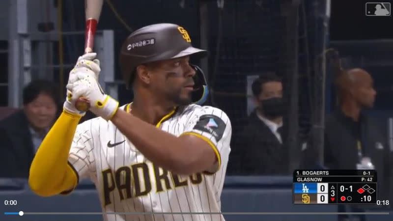 柏嘉斯（Xander Bogaerts）打回首爾開幕戰首分。（圖／翻攝自MLB官網）