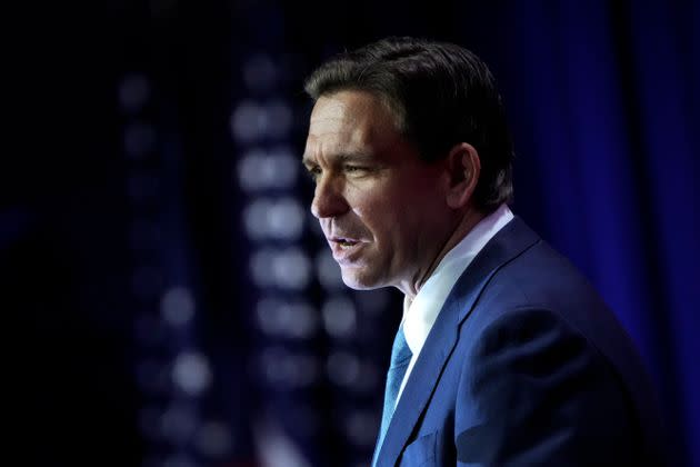 GOP presidential candidate and Florida Gov. Ron DeSantis delivers remarks at the Faith & Freedom Coalition conference Friday in Washington.