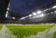 A view of the Arena da Baixada soccer stadium before Atletico Paranaense and Corinthians play the first match to test the stadium after renovations ahead of the World Cup in Curitiba. (Rodolfo Buhrer/Reuters)