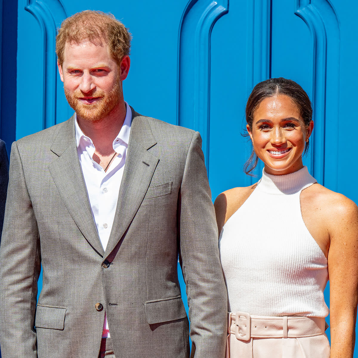 Prince Harry and Meghan Markle at Market Square in Dusseldorf, Germany