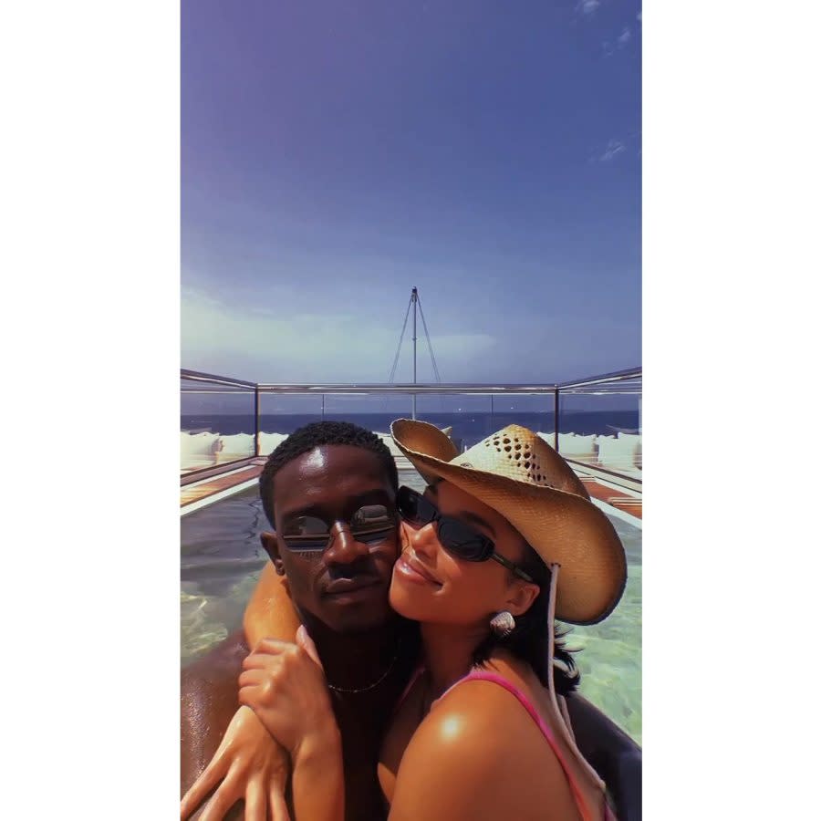 Feature Lori Harvey in Bikini With Damson Idris