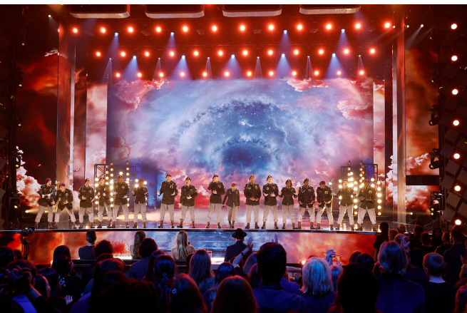 Members of the 82nd Airborne Division Chorus perform during the "America's Got Talent" finale on Tuesday, Sept. 26, 2023.