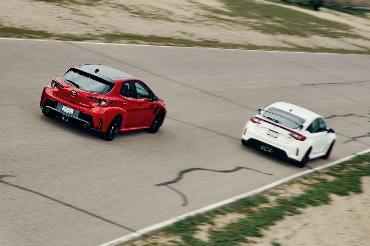 2023 honda civic type r and the toyota 2023 gr corolla