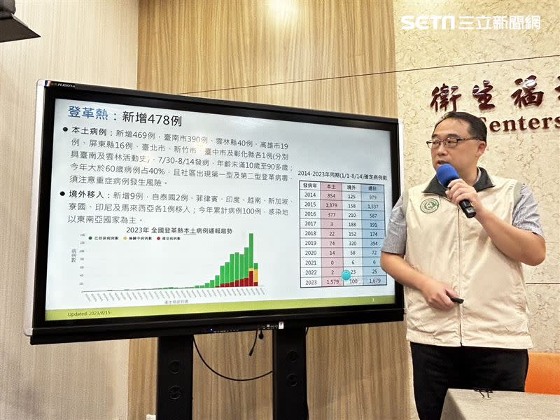 郭宏偉主任說明登革熱疫情。（圖／記者簡浩正攝影）