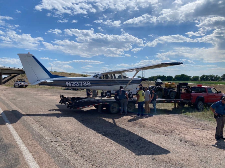 A small plane made an emergency on Interstate 76 on Saturday. (Colorado State Patrol)