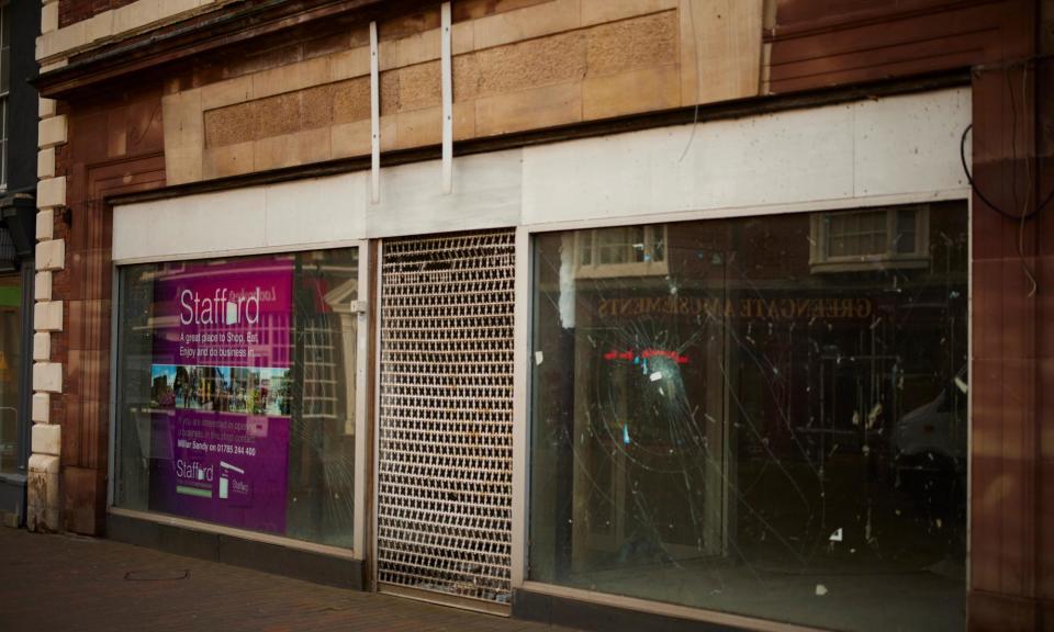 <span>A shuttered high street store in Stafford.</span><span>Photograph: Christopher Thomond/The Guardian</span>