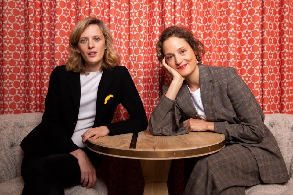 Director Mia Hansen-Løve, left, and actress Vicky Krieps, right